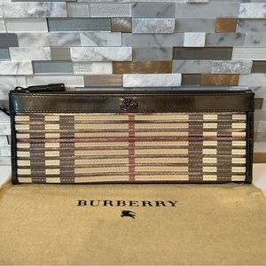 Burberry Beige / Metallic Nova Check Clutch